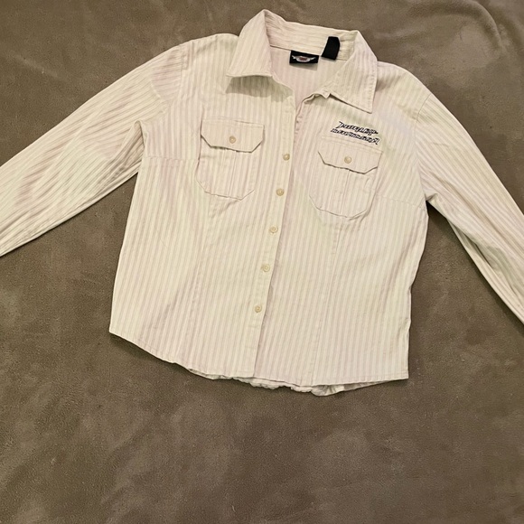 Women’s Harley Davidson Button Up Top. Heavy weight cotton & spandex. Size XL. - Picture 1 of 10